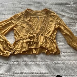 free people yellow top size small